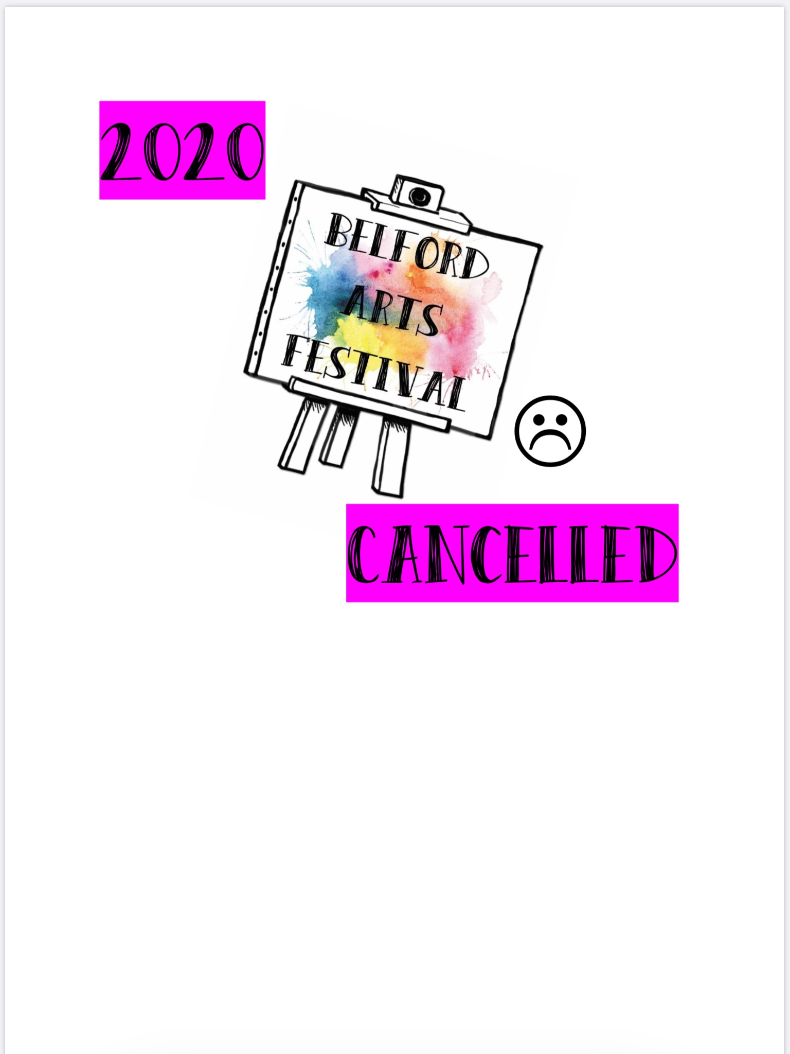 Belford Arts Festival - Cancellation